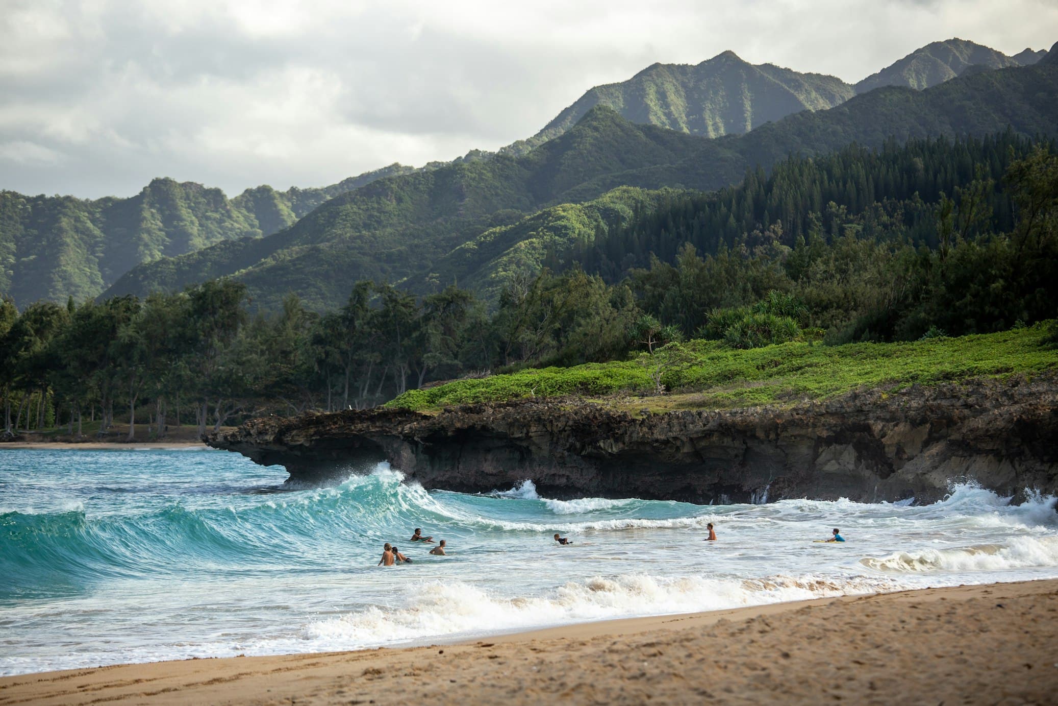 Beautiful views of Kauai's north shore heading to Princeville